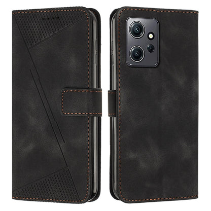 Xiaomi Redmi Note 12 4G Dream Triangle Leather Wallet Phone Case with Lanyard, Card Slot, Cash Compartment, Foldable Kickstand, Shockproof PU TPU Protective Cover