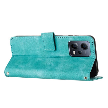 Xiaomi Redmi Note 12 5G Dream Triangle Leather Wallet Phone Case with Lanyard, Card Slot, Cash Compartment, Foldable Kickstand, Shockproof PU TPU Protective Cover