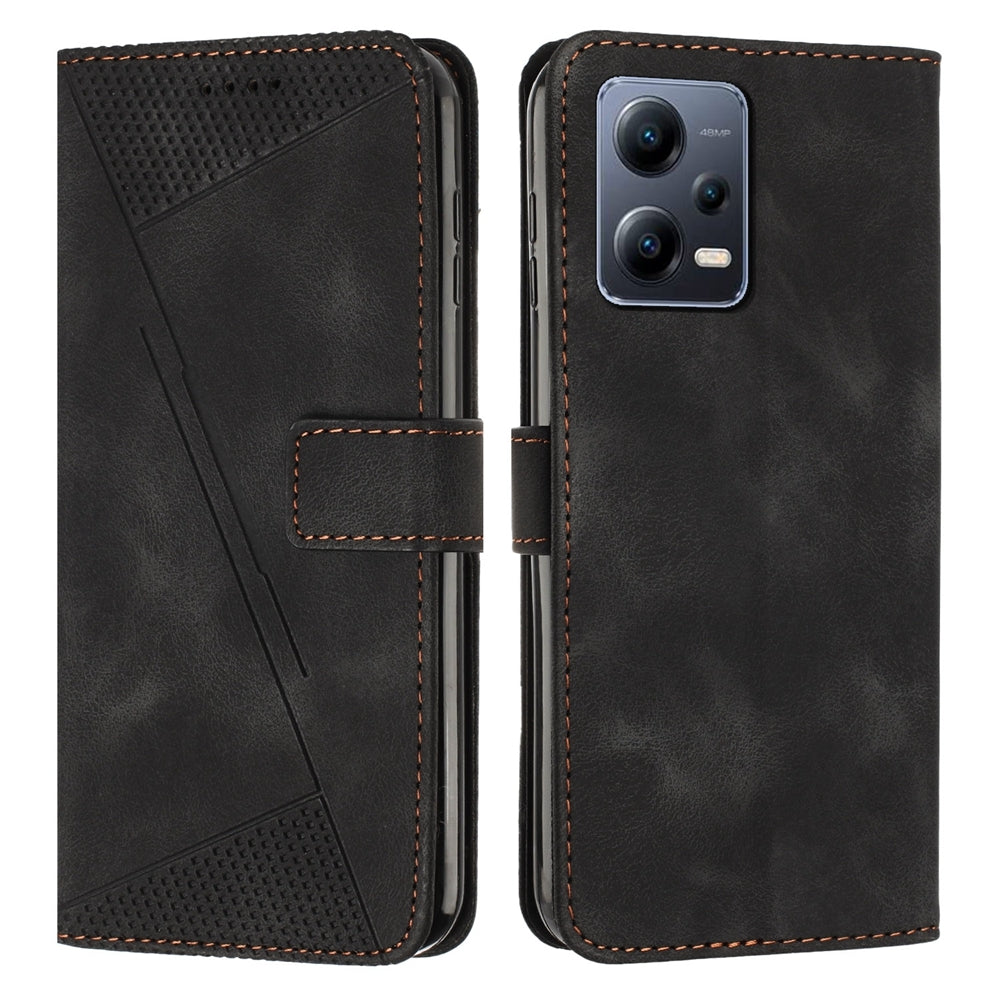 Xiaomi Redmi Note 12 Pro 4G Dream Triangle Leather Wallet Phone Case with Lanyard, Card Slot, Cash Compartment, Foldable Kickstand, Shockproof PU TPU Protective Cover