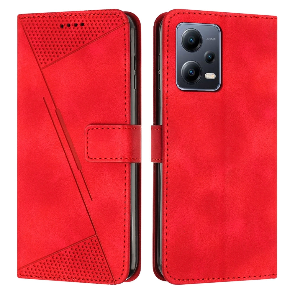 Xiaomi Redmi Note 12 Pro+ Dream Triangle Leather Wallet Phone Case with Lanyard, Card Slot, Cash Compartment, Foldable Kickstand, Shockproof PU TPU Protective Cover