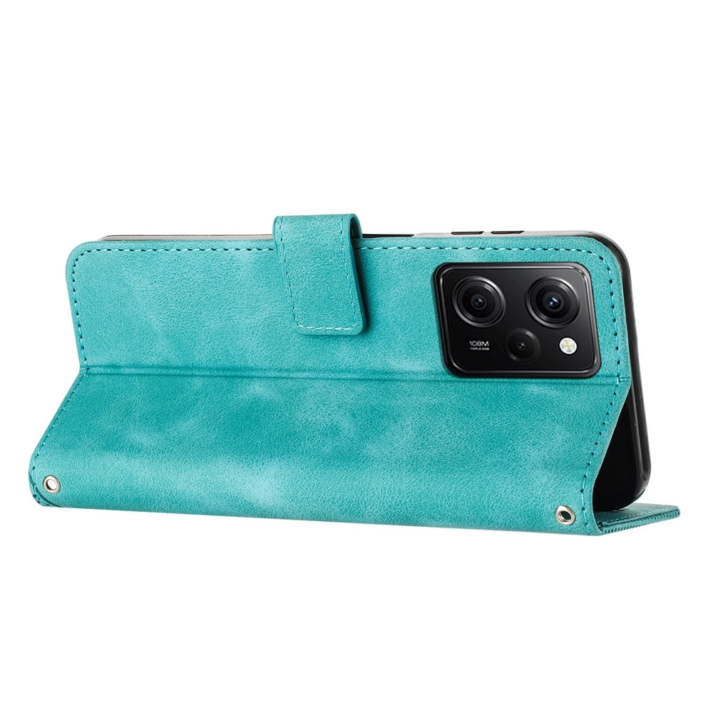 Xiaomi Redmi Note 12 Pro Speed Dream Triangle Leather Wallet Phone Case with Lanyard, Card Slot, Cash Compartment, Foldable Kickstand, Shockproof PU TPU Protective Cover