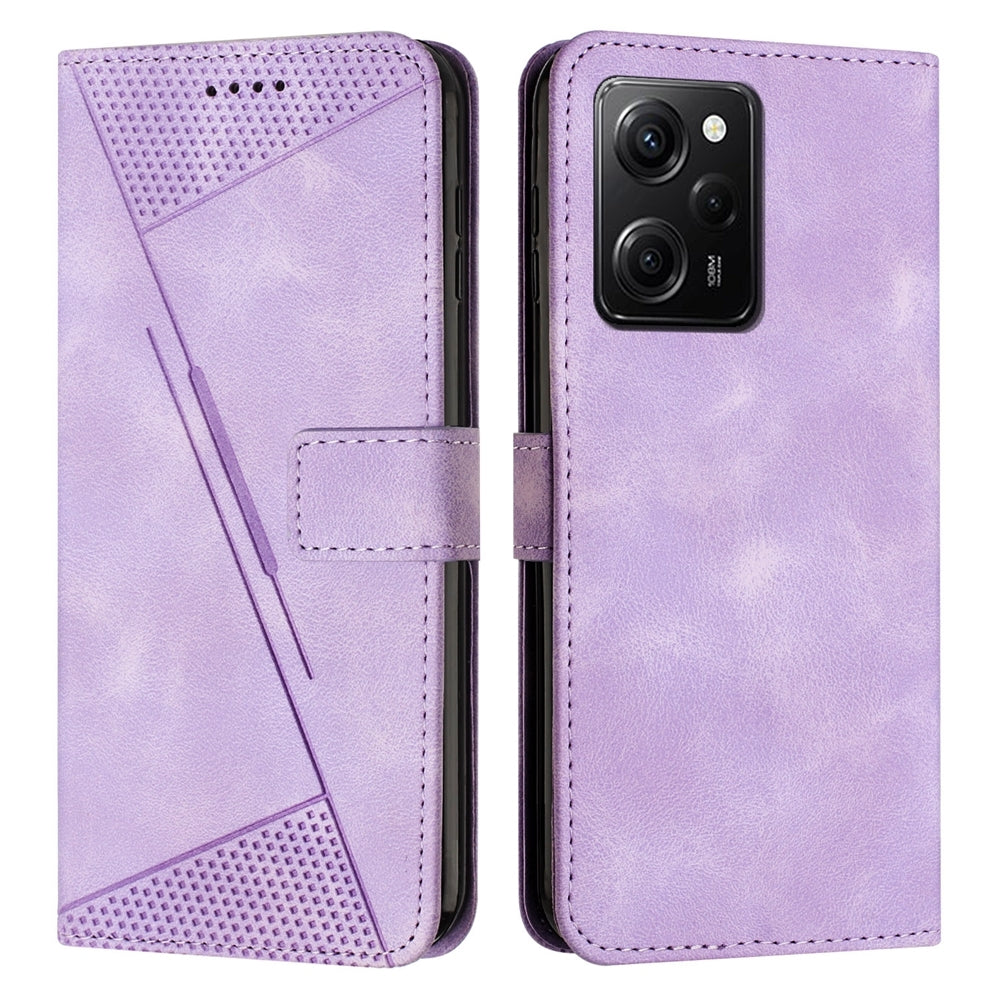 Xiaomi Redmi Note 12 Pro Speed Dream Triangle Leather Wallet Phone Case with Lanyard, Card Slot, Cash Compartment, Foldable Kickstand, Shockproof PU TPU Protective Cover