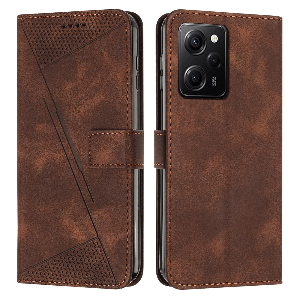Xiaomi Redmi Note 12 Pro Speed Dream Triangle Leather Wallet Phone Case with Lanyard, Card Slot, Cash Compartment, Foldable Kickstand, Shockproof PU TPU Protective Cover