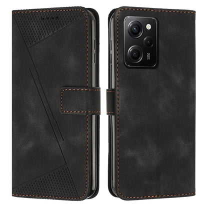 Xiaomi Redmi Note 12 Pro Speed Dream Triangle Leather Wallet Phone Case with Lanyard, Card Slot, Cash Compartment, Foldable Kickstand, Shockproof PU TPU Protective Cover
