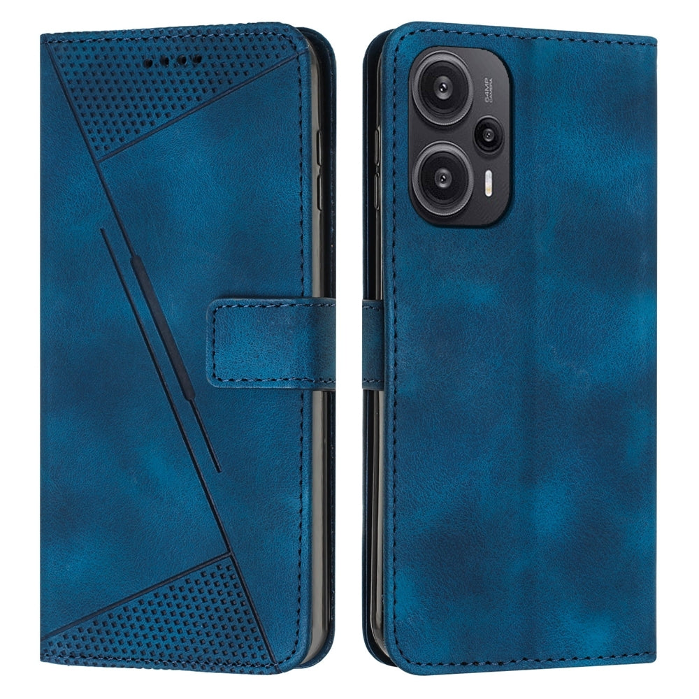 Xiaomi Redmi Note 12 Turbo Dream Triangle Leather Wallet Phone Case with Lanyard, Card Slot, Cash Compartment, Foldable Kickstand, Shockproof PU TPU Protective Cover