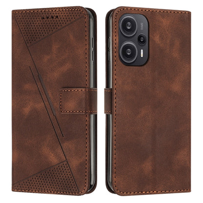 Xiaomi Redmi Note 12 Turbo Dream Triangle Leather Wallet Phone Case with Lanyard, Card Slot, Cash Compartment, Foldable Kickstand, Shockproof PU TPU Protective Cover