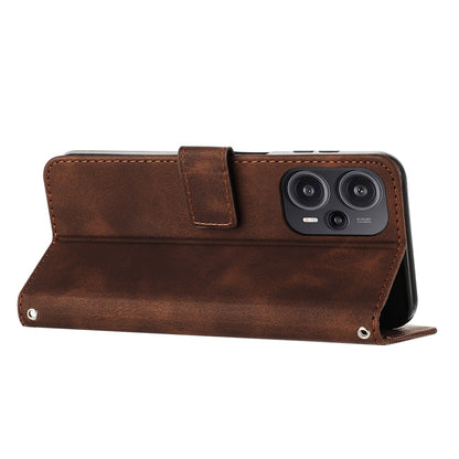 Xiaomi Redmi Note 12 Turbo Dream Triangle Leather Wallet Phone Case with Lanyard, Card Slot, Cash Compartment, Foldable Kickstand, Shockproof PU TPU Protective Cover