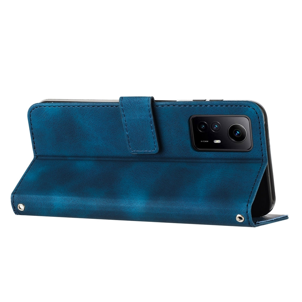 Xiaomi Redmi Note 12S Dream Triangle Leather Wallet Phone Case with Lanyard, Card Slot, Cash Compartment, Foldable Kickstand, Shockproof PU TPU Protective Cover