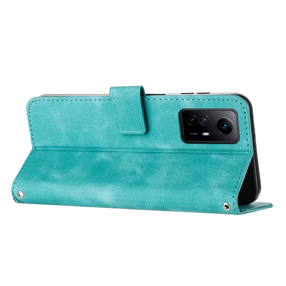Xiaomi Redmi Note 12S Dream Triangle Leather Wallet Phone Case with Lanyard, Card Slot, Cash Compartment, Foldable Kickstand, Shockproof PU TPU Protective Cover