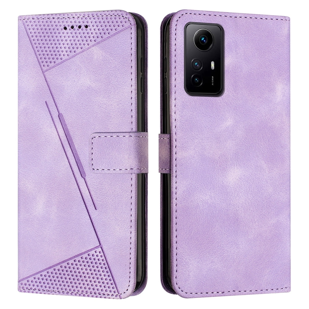Xiaomi Redmi Note 12S Dream Triangle Leather Wallet Phone Case with Lanyard, Card Slot, Cash Compartment, Foldable Kickstand, Shockproof PU TPU Protective Cover