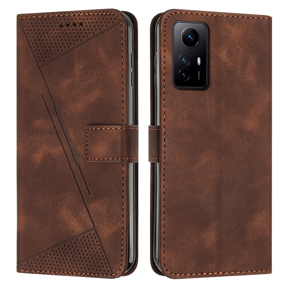 Xiaomi Redmi Note 12S Dream Triangle Leather Wallet Phone Case with Lanyard, Card Slot, Cash Compartment, Foldable Kickstand, Shockproof PU TPU Protective Cover