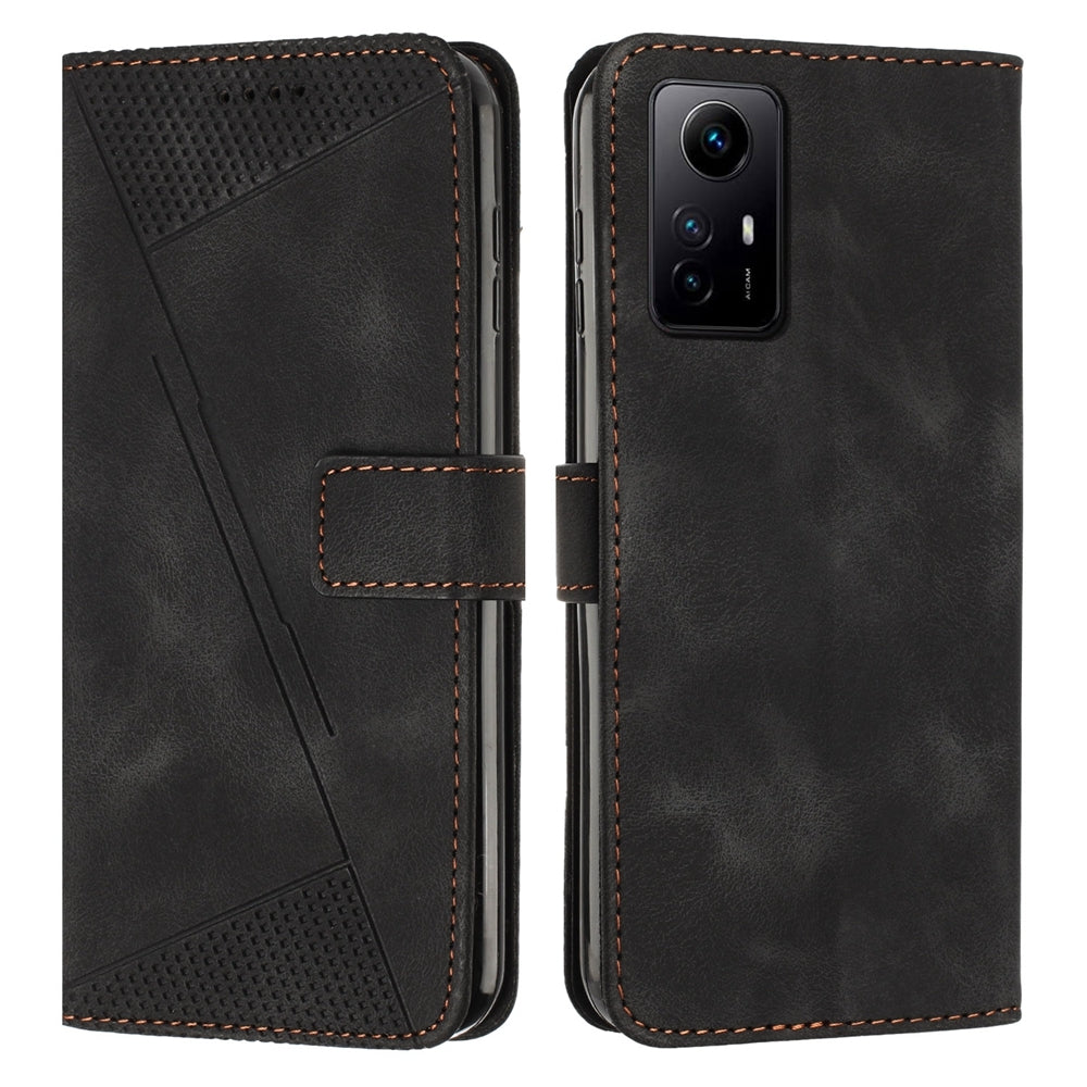 Xiaomi Redmi Note 12S Dream Triangle Leather Wallet Phone Case with Lanyard, Card Slot, Cash Compartment, Foldable Kickstand, Shockproof PU TPU Protective Cover