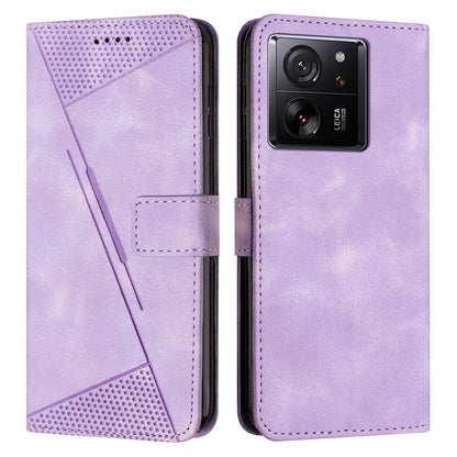 Xiaomi 13T Dream Triangle Leather Wallet Phone Case with Lanyard, Card Slot, Cash Compartment, Foldable Kickstand, Shockproof PU TPU Protective Cover