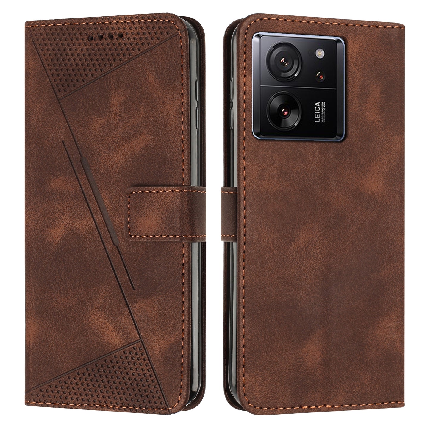 Xiaomi 13T Pro Dream Triangle Leather Wallet Phone Case with Lanyard, Card Slot, Cash Compartment, Foldable Kickstand, Shockproof PU TPU Protective Cover