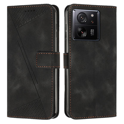 Xiaomi 13T Dream Triangle Leather Wallet Phone Case with Lanyard, Card Slot, Cash Compartment, Foldable Kickstand, Shockproof PU TPU Protective Cover