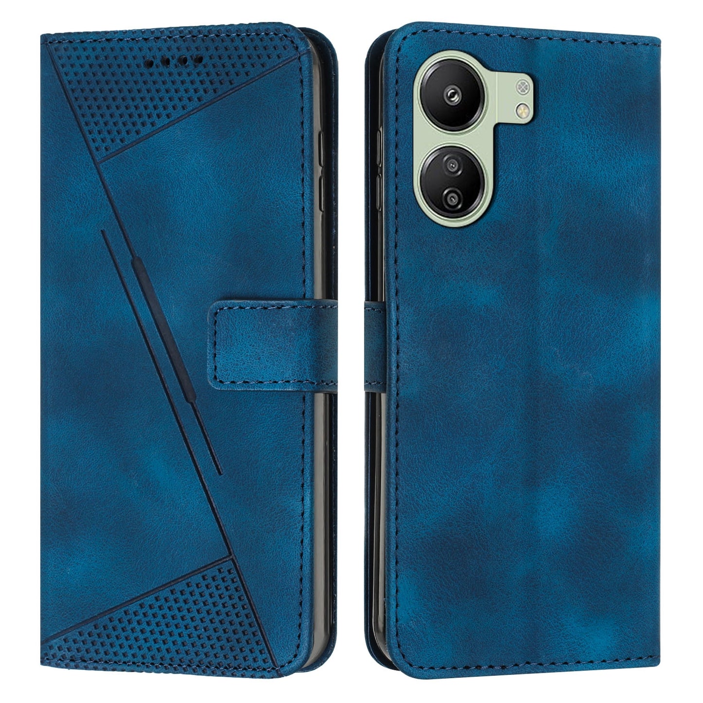 Xiaomi Redmi 13C Dream Triangle Leather Wallet Phone Case with Lanyard, Card Slot, Cash Compartment, Foldable Kickstand, Shockproof PU TPU Protective Cover