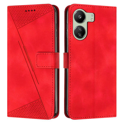 Xiaomi Redmi 13C Dream Triangle Leather Wallet Phone Case with Lanyard, Card Slot, Cash Compartment, Foldable Kickstand, Shockproof PU TPU Protective Cover