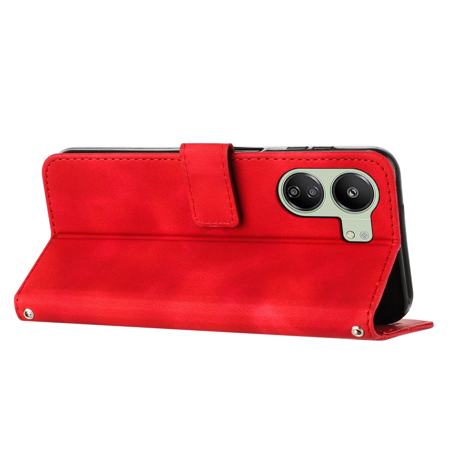 Xiaomi Redmi 13C Dream Triangle Leather Wallet Phone Case with Lanyard, Card Slot, Cash Compartment, Foldable Kickstand, Shockproof PU TPU Protective Cover