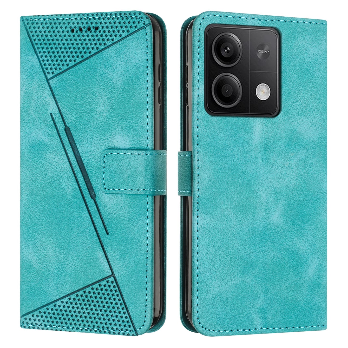 Xiaomi Redmi Note 13 Dream Triangle Leather Wallet Phone Case with Lanyard, Card Slot, Cash Compartment, Foldable Kickstand, Shockproof PU TPU Protective Cover