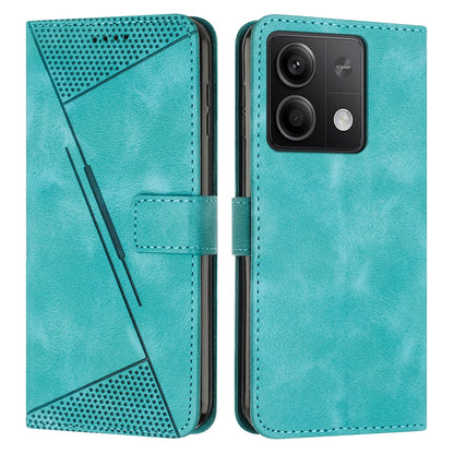 Xiaomi Redmi Note 13 Dream Triangle Leather Wallet Phone Case with Lanyard, Card Slot, Cash Compartment, Foldable Kickstand, Shockproof PU TPU Protective Cover