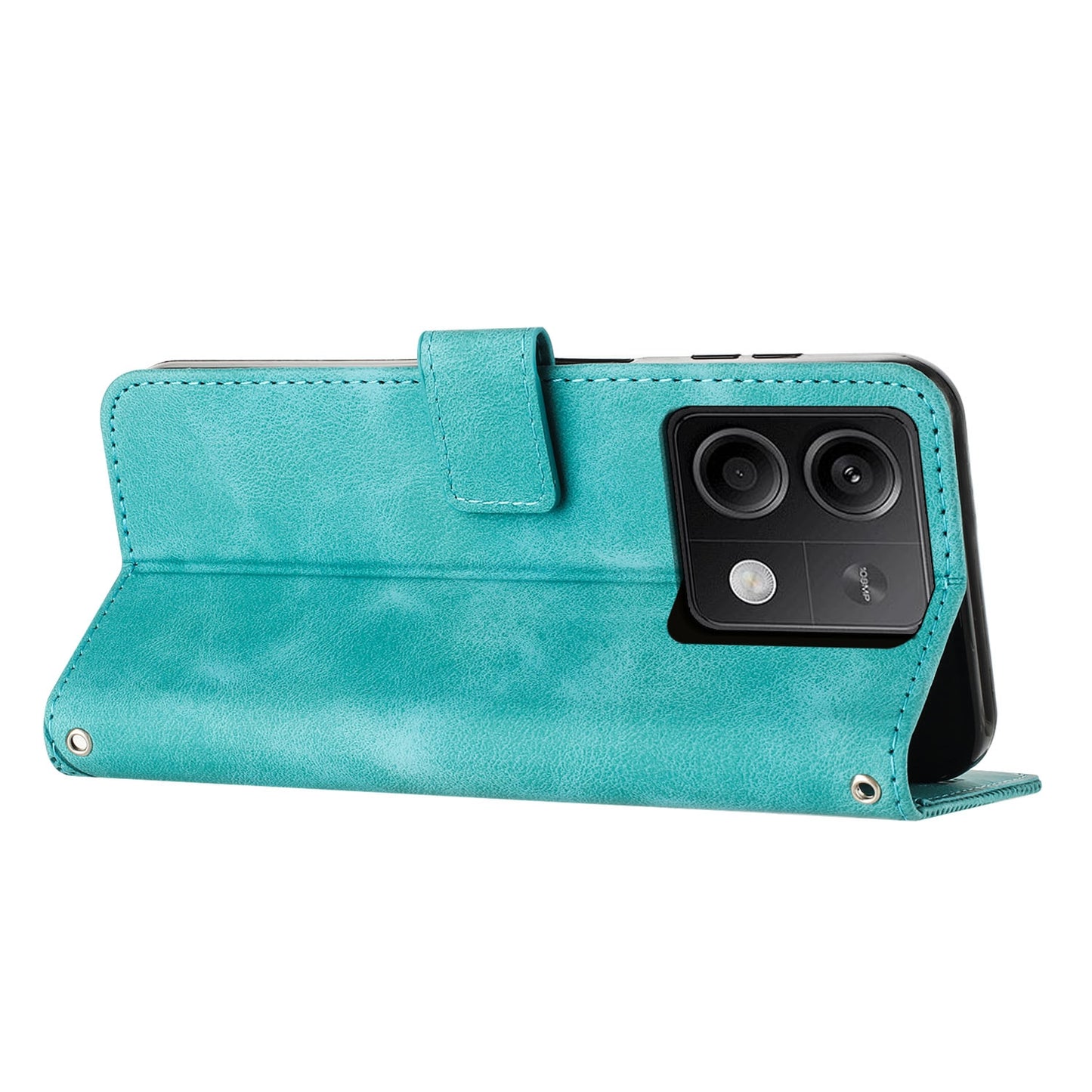 Xiaomi Redmi Note 13 Dream Triangle Leather Wallet Phone Case with Lanyard, Card Slot, Cash Compartment, Foldable Kickstand, Shockproof PU TPU Protective Cover