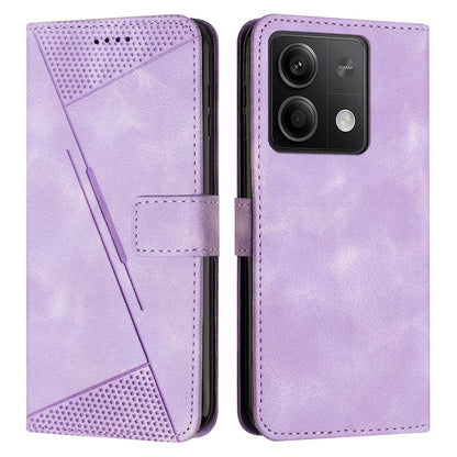 Xiaomi Redmi Note 13 Dream Triangle Leather Wallet Phone Case with Lanyard, Card Slot, Cash Compartment, Foldable Kickstand, Shockproof PU TPU Protective Cover