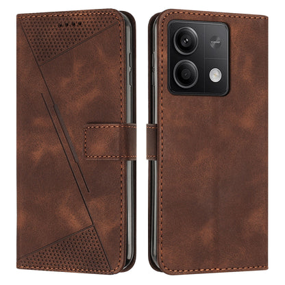 Xiaomi Redmi Note 13 Dream Triangle Leather Wallet Phone Case with Lanyard, Card Slot, Cash Compartment, Foldable Kickstand, Shockproof PU TPU Protective Cover