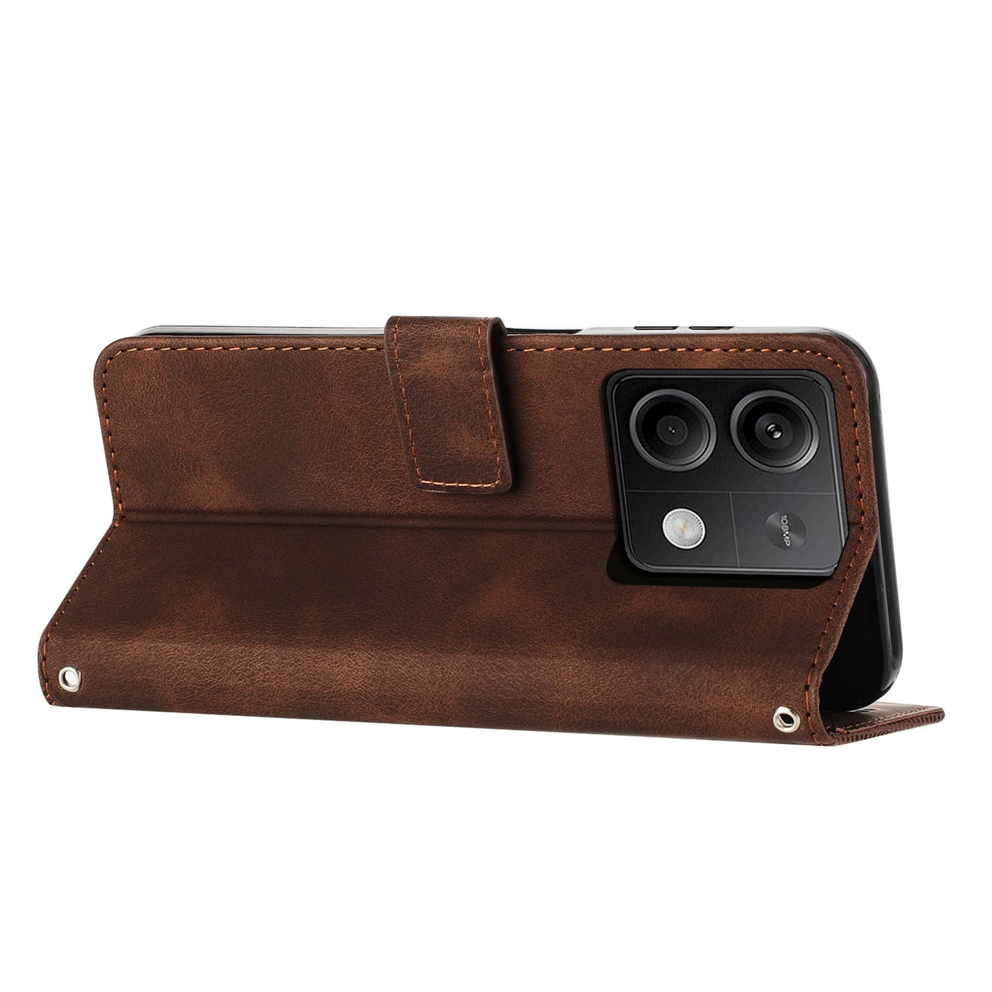 Xiaomi Redmi Note 13 Dream Triangle Leather Wallet Phone Case with Lanyard, Card Slot, Cash Compartment, Foldable Kickstand, Shockproof PU TPU Protective Cover