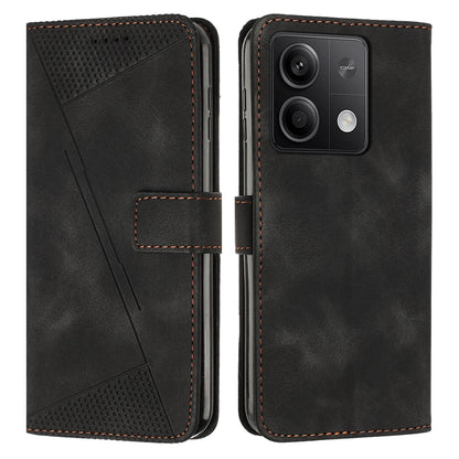 Xiaomi Redmi Note 13 Dream Triangle Leather Wallet Phone Case with Lanyard, Card Slot, Cash Compartment, Foldable Kickstand, Shockproof PU TPU Protective Cover