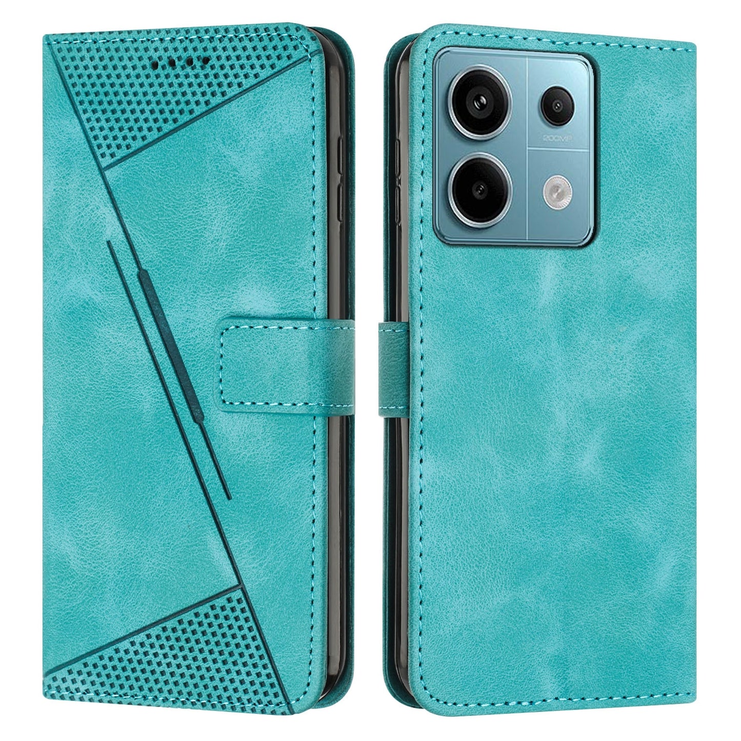 Xiaomi Redmi Note 13 Pro 5G Dream Triangle Leather Wallet Phone Case with Lanyard, Card Slot, Cash Compartment, Foldable Kickstand, Shockproof PU TPU Protective Cover