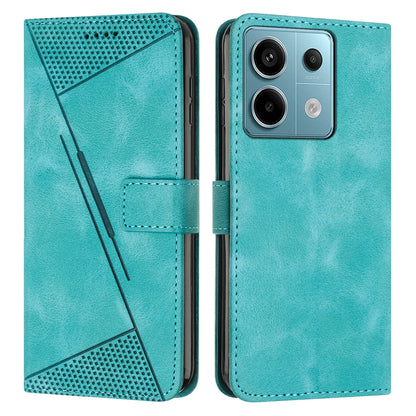 Xiaomi Redmi Note 13 Pro 5G Dream Triangle Leather Wallet Phone Case with Lanyard, Card Slot, Cash Compartment, Foldable Kickstand, Shockproof PU TPU Protective Cover
