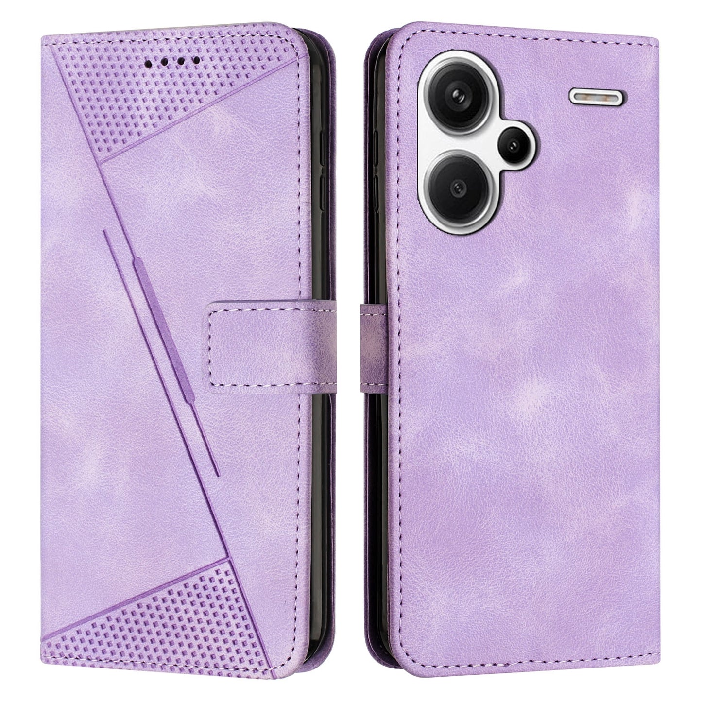 Xiaomi Redmi Note 13 Pro+ Dream Triangle Leather Wallet Phone Case with Lanyard, Card Slot, Cash Compartment, Foldable Kickstand, Shockproof PU TPU Protective Cover