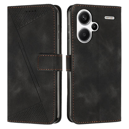 Xiaomi Redmi Note 13 Pro+ Dream Triangle Leather Wallet Phone Case with Lanyard, Card Slot, Cash Compartment, Foldable Kickstand, Shockproof PU TPU Protective Cover