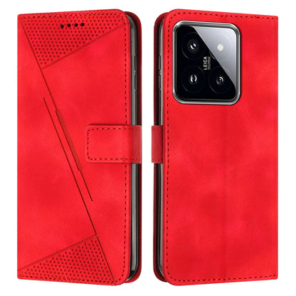 Xiaomi 14 Dream Triangle Leather Wallet Phone Case with Lanyard, Card Slot, Cash Compartment, Foldable Kickstand, Shockproof PU TPU Protective Cover