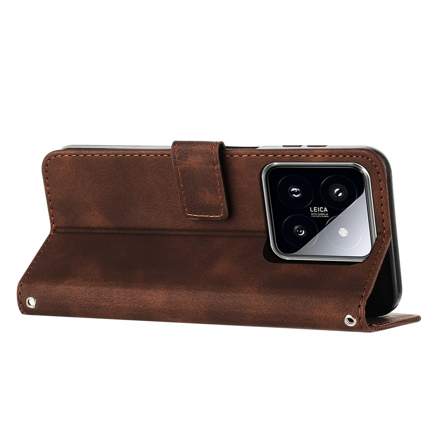 Xiaomi 14 Dream Triangle Leather Wallet Phone Case with Lanyard, Card Slot, Cash Compartment, Foldable Kickstand, Shockproof PU TPU Protective Cover