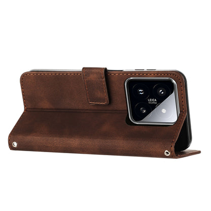 Xiaomi 14 Dream Triangle Leather Wallet Phone Case with Lanyard, Card Slot, Cash Compartment, Foldable Kickstand, Shockproof PU TPU Protective Cover