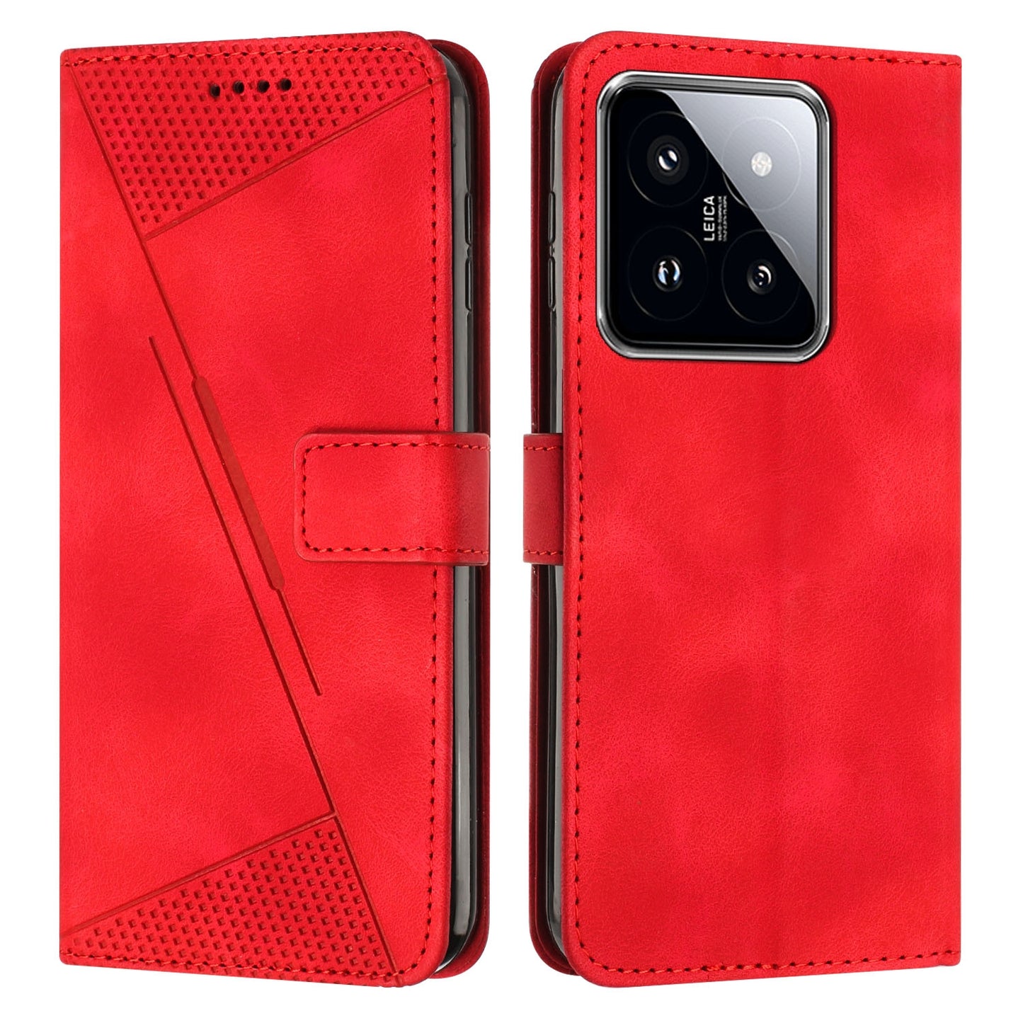 Xiaomi 14 Pro Dream Triangle Leather Wallet Phone Case with Lanyard, Card Slot, Cash Compartment, Foldable Kickstand, Shockproof PU TPU Protective Cover