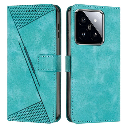 Xiaomi 14 Pro Dream Triangle Leather Wallet Phone Case with Lanyard, Card Slot, Cash Compartment, Foldable Kickstand, Shockproof PU TPU Protective Cover