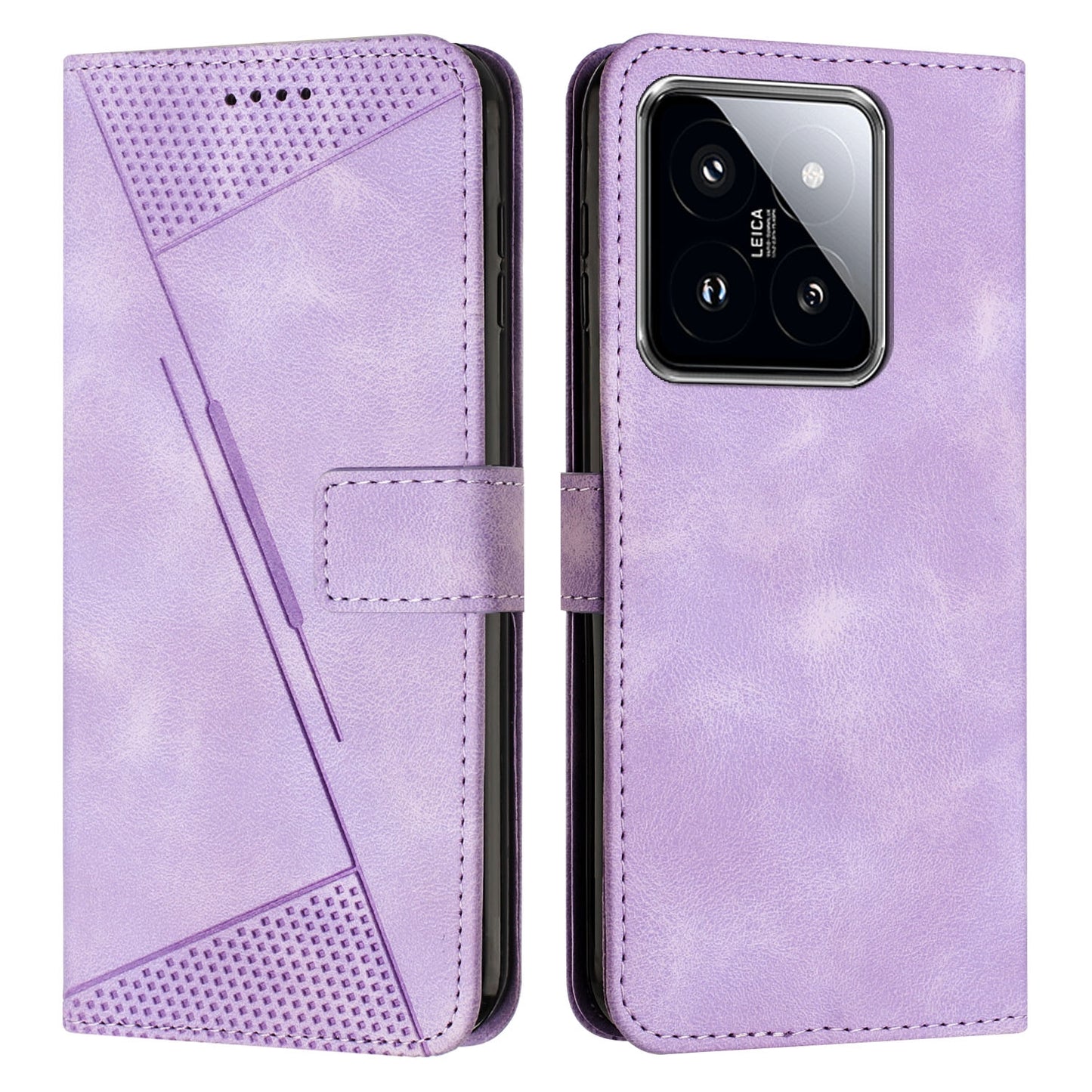 Xiaomi 14 Pro Dream Triangle Leather Wallet Phone Case with Lanyard, Card Slot, Cash Compartment, Foldable Kickstand, Shockproof PU TPU Protective Cover