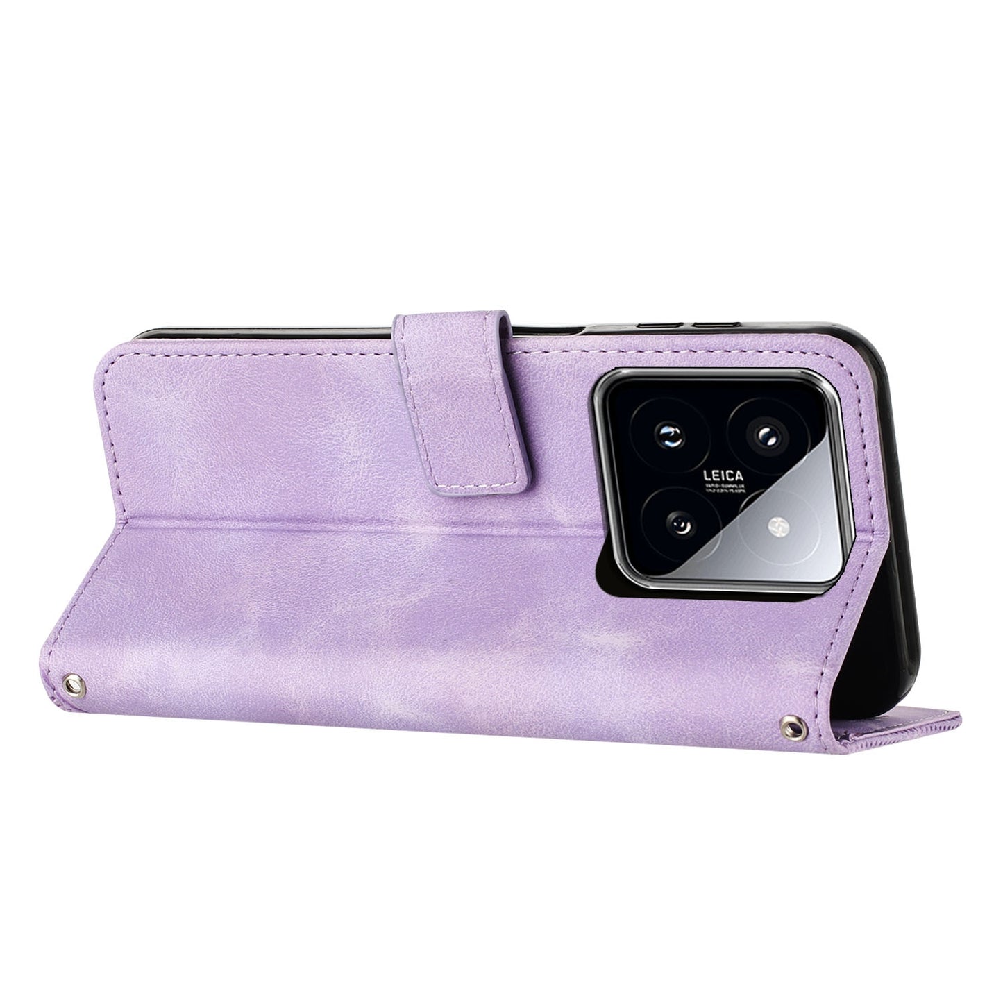 Xiaomi 14 Pro Dream Triangle Leather Wallet Phone Case with Lanyard, Card Slot, Cash Compartment, Foldable Kickstand, Shockproof PU TPU Protective Cover