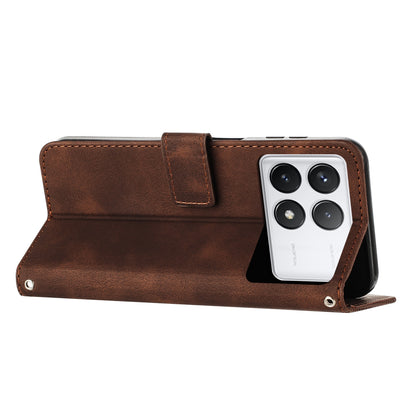 Xiaomi Redmi K70E Dream Triangle Leather Wallet Phone Case with Lanyard, Card Slot, Cash Compartment, Foldable Kickstand, Shockproof PU TPU Protective Cover