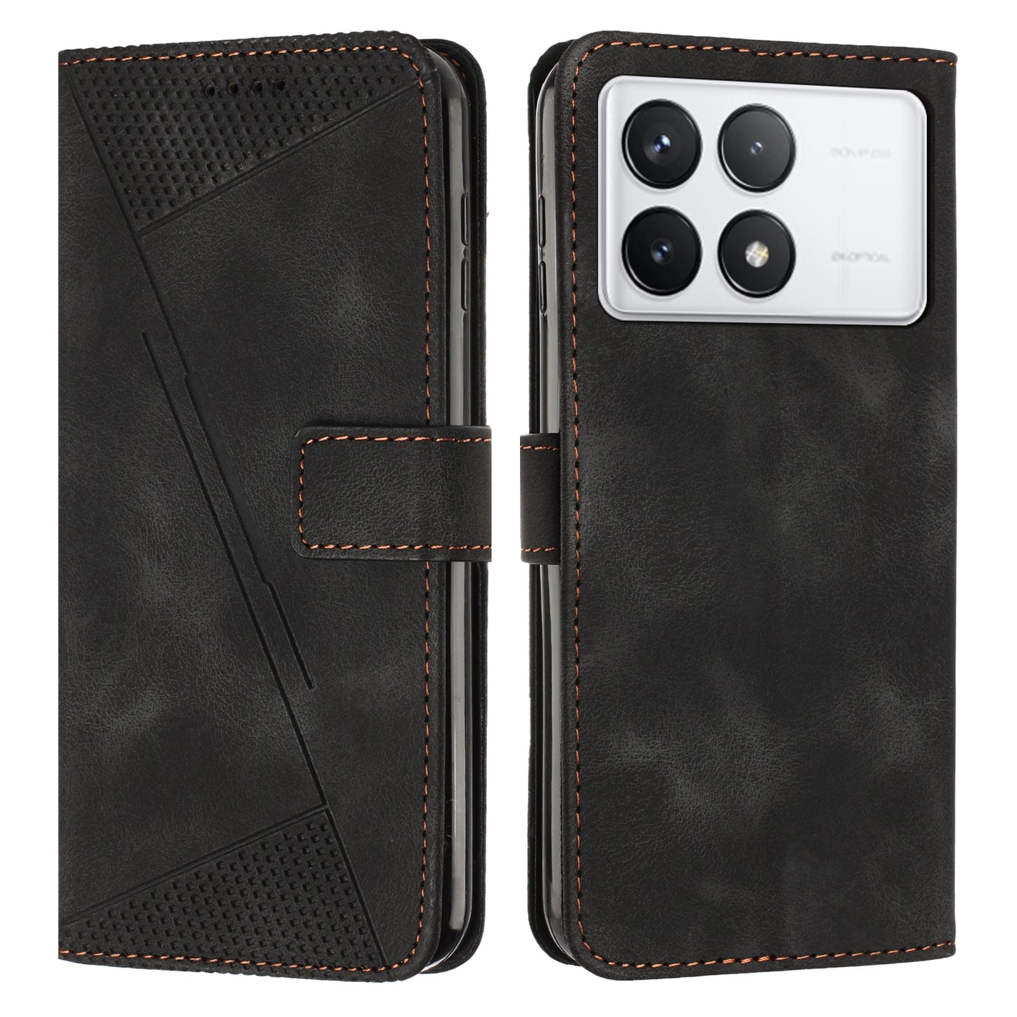 Xiaomi Redmi K70E Dream Triangle Leather Wallet Phone Case with Lanyard, Card Slot, Cash Compartment, Foldable Kickstand, Shockproof PU TPU Protective Cover