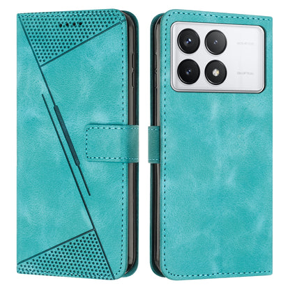 Xiaomi Redmi K70 Pro Dream Triangle Leather Wallet Phone Case with Lanyard, Card Slot, Cash Compartment, Foldable Kickstand, Shockproof PU TPU Protective Cover
