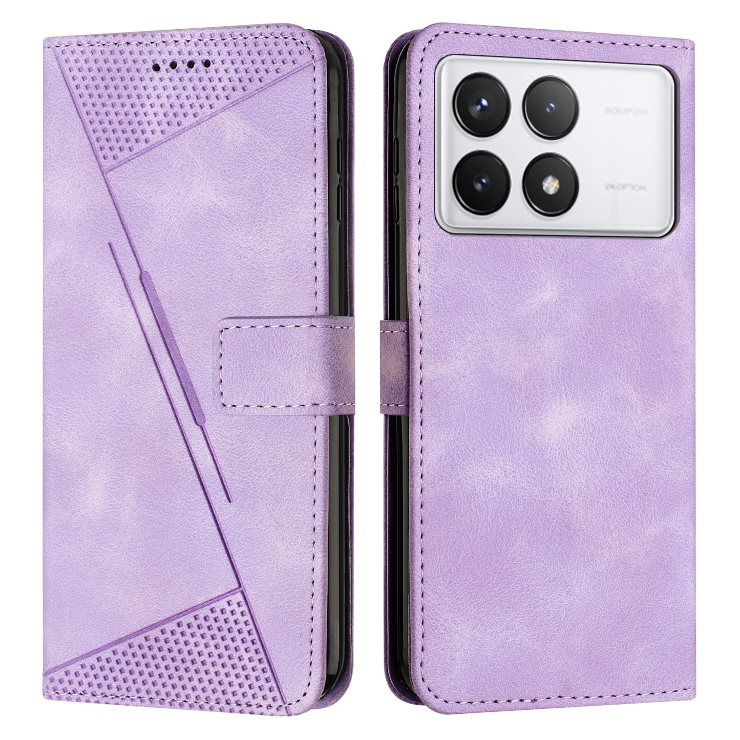 Xiaomi Redmi K70 Pro Dream Triangle Leather Wallet Phone Case with Lanyard, Card Slot, Cash Compartment, Foldable Kickstand, Shockproof PU TPU Protective Cover