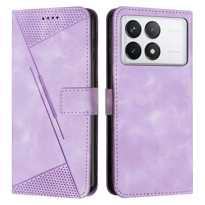 Xiaomi Redmi K70 Pro Dream Triangle Leather Wallet Phone Case with Lanyard, Card Slot, Cash Compartment, Foldable Kickstand, Shockproof PU TPU Protective Cover