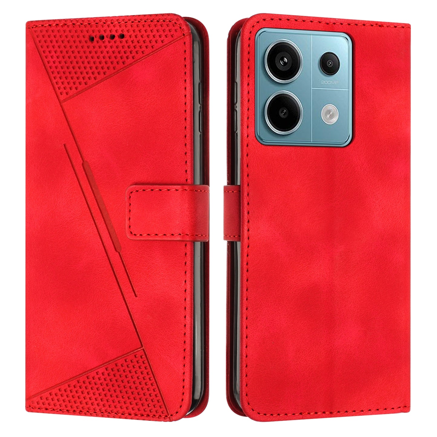 Xiaomi Redmi Note 13 Pro 4G Dream Triangle Leather Wallet Phone Case with Lanyard, Card Slot, Cash Compartment, Foldable Kickstand, Shockproof PU TPU Protective Cover