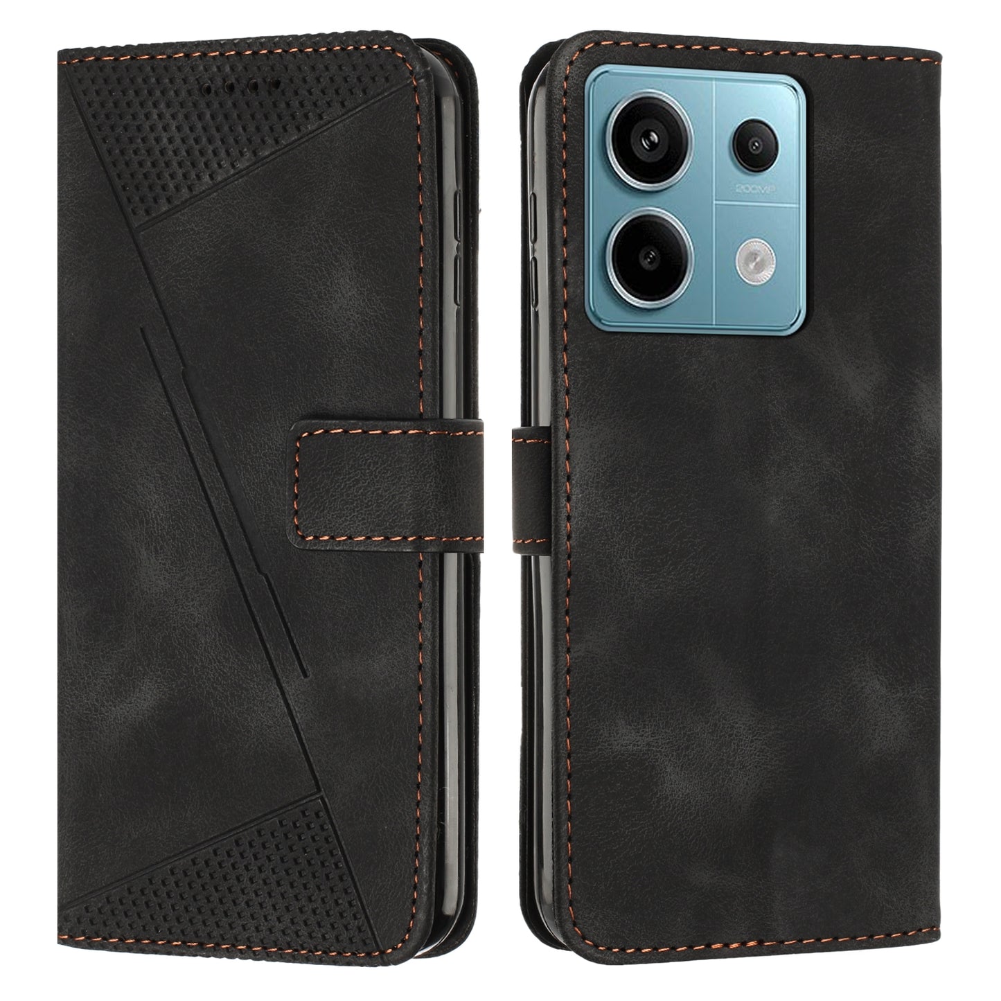 Xiaomi Redmi Note 13 Pro 4G Dream Triangle Leather Wallet Phone Case with Lanyard, Card Slot, Cash Compartment, Foldable Kickstand, Shockproof PU TPU Protective Cover