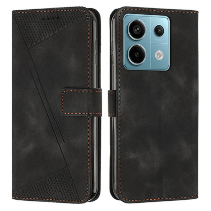 Xiaomi Redmi Note 13 Pro 4G Dream Triangle Leather Wallet Phone Case with Lanyard, Card Slot, Cash Compartment, Foldable Kickstand, Shockproof PU TPU Protective Cover