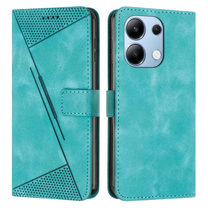 Xiaomi Redmi Note 13 4G Dream Triangle Leather Wallet Phone Case with Lanyard, Card Slot, Cash Compartment, Foldable Kickstand, Shockproof PU TPU Protective Cover