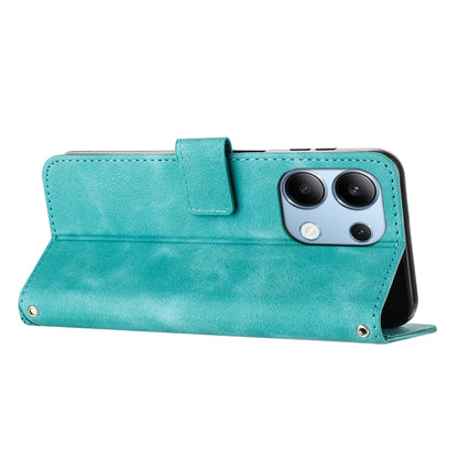 Xiaomi Redmi Note 13 4G Dream Triangle Leather Wallet Phone Case with Lanyard, Card Slot, Cash Compartment, Foldable Kickstand, Shockproof PU TPU Protective Cover